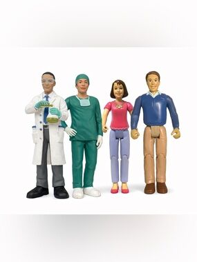 Realistic People Figures Lot Lakeshore Learning + Dollhouse Family Set 4pc